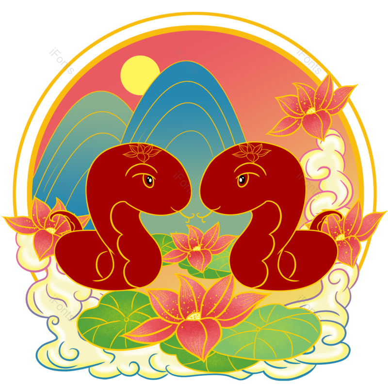 插画图片,喜庆元素,新年PNG,免抠素材